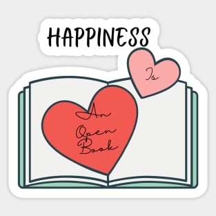 Happiness is an open book Sticker